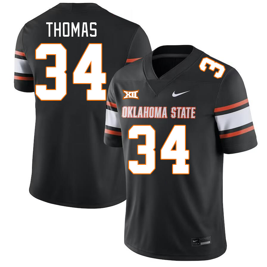 Oklahoma State Cowboys #34 Thurman Thomas College Football Jerseys Stitched Sale-Black